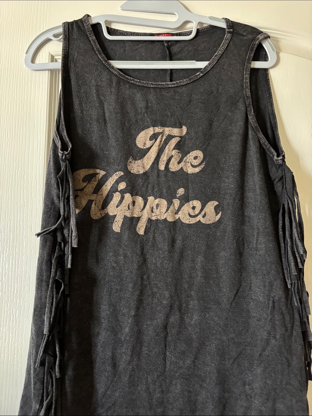 Fringe Graphic Tank Top - Black
